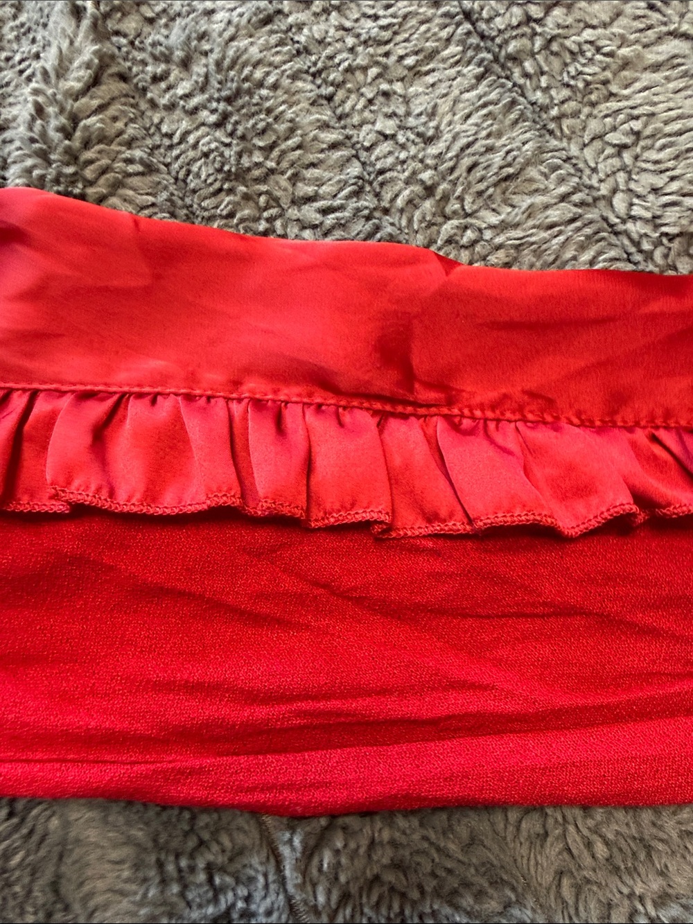 Red Ruffle-Sleeve Women's Top - Picture 5 of 5